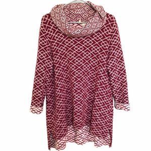 Moth Anthropologie Galena Red Cowl Neck Sweater
